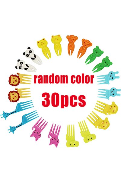 Choice random 30pcs 10-70pc Fruit Forks Toothpicks Skewer Set For Kids Childr...