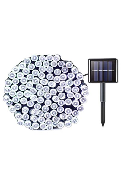 Sanlux Ghirlandă luminoasă solară 10 m, LED-uri alb rece, panou solar, 8 modu...