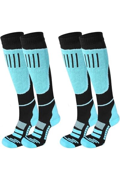 Generic 2 Pair High Performance Knee High Socks Ski Socks Thermal Knee High S...