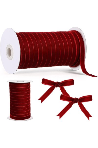 Generic Vintage Velvet Ribbon Single Face Spool Satin Velvet Ribbon for Wreat...
