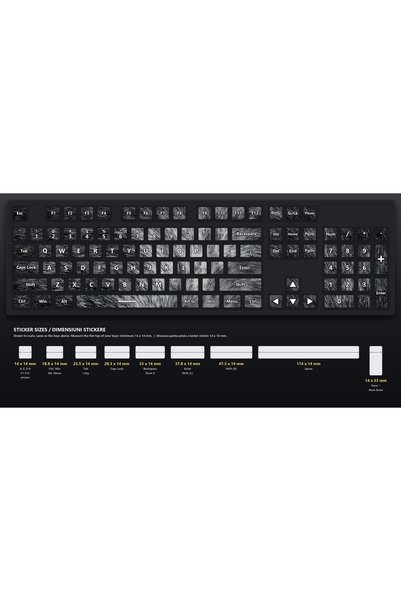 OEM Stickere Tastatura Piele Aspre de Rechin, Model Continuu, Autoadezive A4