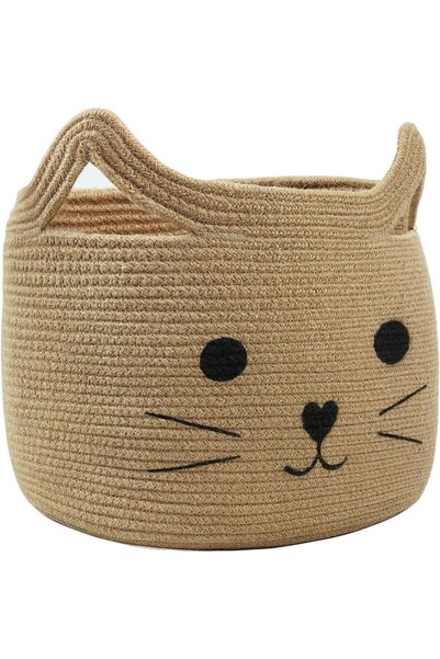 Generic Large Woven Jute Rope Storage Basket, Baby Laundry Basket Organizer f...