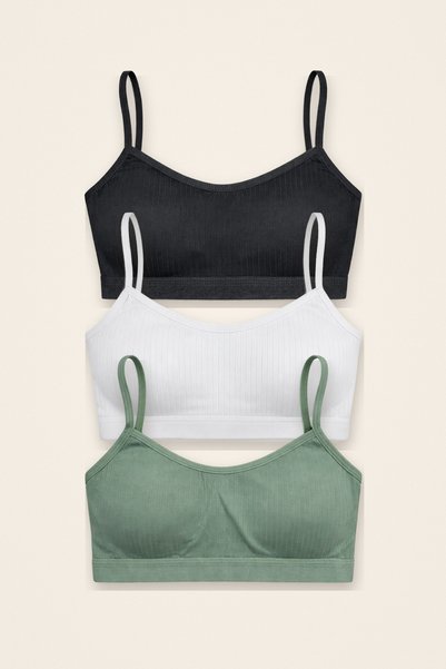 underwear bodyway Women's 3-Piece Removable-Pad, Corded Fabric, String-Strap ...
