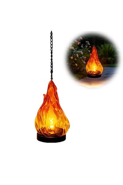 Choice مصباح LED مزيف على شكل لهب نار، فانوس معلق، إضاءة ليلية قابلة لإعادة ا...