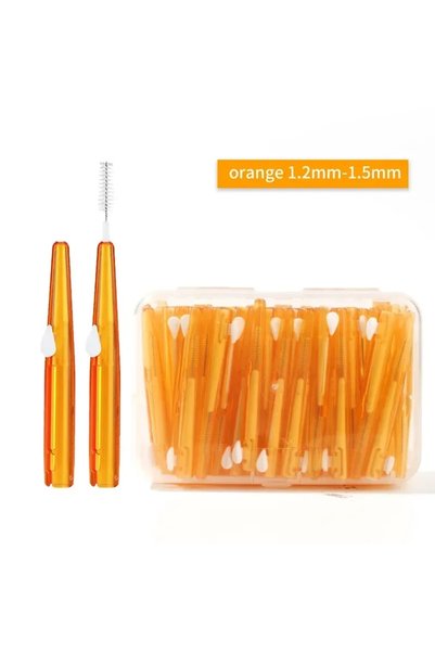 Choice 1.2-1.5mm straight s 30Pcs/Box Toothpick Dental Interdental Brush 0.6-...