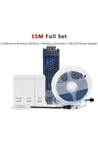 Choice شريط إضاءة LED بتيار مستمر 24 فولت، WS2811 2835SMD، طقم كامل 15 متر، أ...