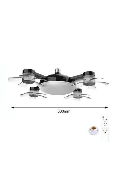 Choice black4 Drone Style Ceiling Fan Light E27 Screw Base LED Remote Control...