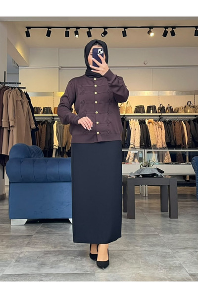 miss knit Jachetă pentru femei cu detaliu tricotat și nasturi aurii 37027