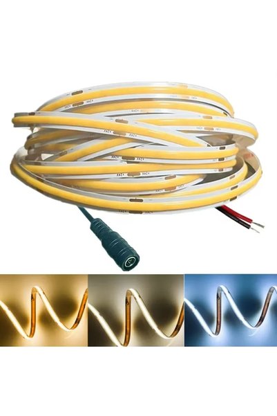 Choice 5m 8mm-320 LEDs 3000K Warm White DC plug 12V 12V 24V COB LED Strip Ult...