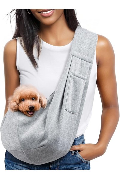 Generic Small Dog Sling Carrier – Hands Free Reversible Pet Papoose Bag - Cla...
