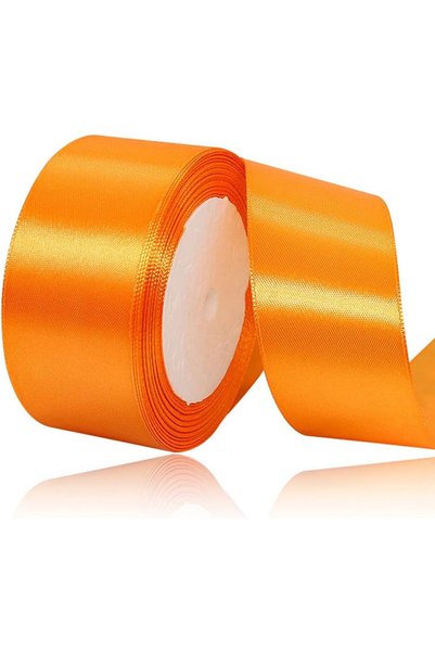 Generic Solid Color Orange Satin Ribbon, 1-1/2 Inches x 25 Yards Fabric Satin...