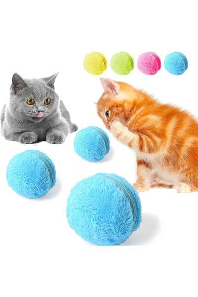 Generic Interactive Cat Toy Ball - Automatic Self-Moving Electric Plush Toy w...