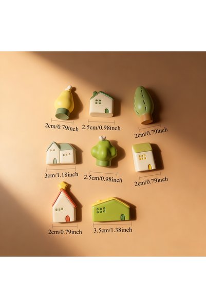 Choice 8pcs 8-Pack Resin Miniature House Set - Cute Small House Models for Do...