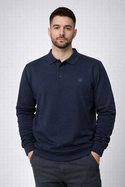 ModaPlaza Hanorac cu guler polo și mâneci lungi pentru bărbați 108