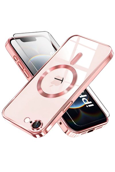 ERBORD Husă și folie de protecție pentru ecran, pentru iPhone 16E, roz, compa...