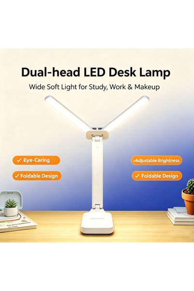 Choice مصباح LED مزدوج الرأس، أبيض اللون، يمكن شحنه عبر منفذ USB من النوع C، ...