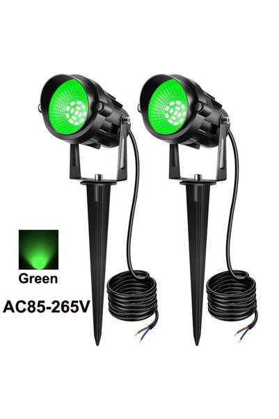Choice 10 واط، لون أخضر، قطعتان، مصابيح LED خارجية للإضاءة المحيطية، 110 فولت...