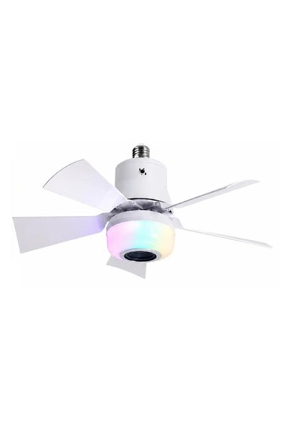 Choice White E27 Ceiling Fan Light 3 Wind Speed Small Light Bulb Fan Integrat...