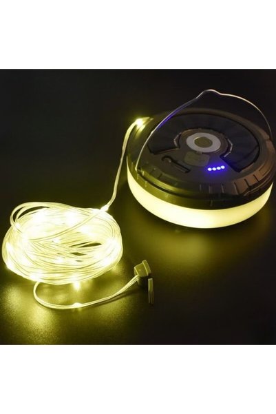 Choice 1PC Warm White Solar Camping String Lights Portable Lamp 8 Modes USB R...