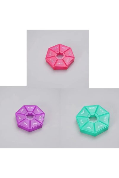 Choice 3pcs-mix 1/2/3Pcs A Week 7 Corners Pill Box Round 7 Boxes For One Week...