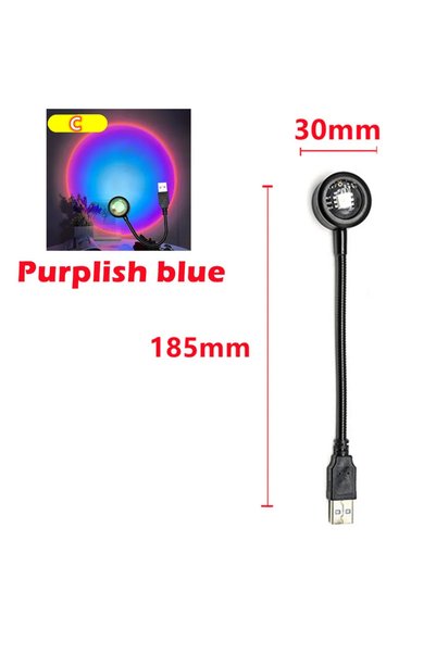 Choice مصباح غروب الشمس USB أزرق مائل للبنفسجي، مصباح ليلي نيون قوس قزح LED، ...