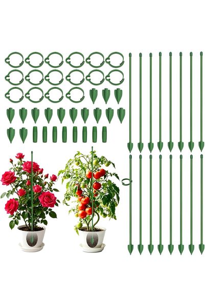 Generic Plant Support Stakes, Waterproof & Durable Green Sticks with Connect ...