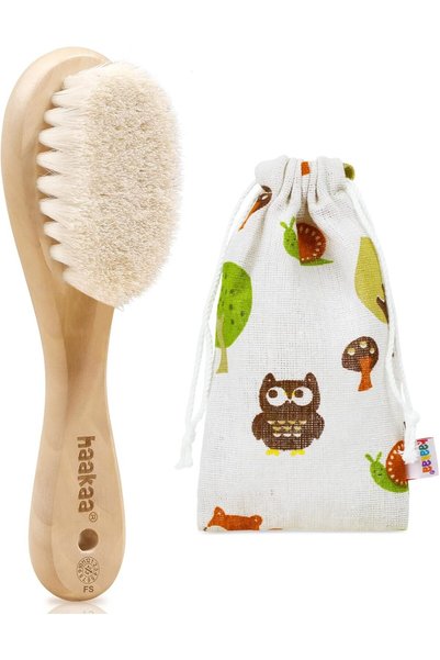 Generic - Wooden Baby Brush for Newborn and Toddler - Natural Soft Goat Brist...