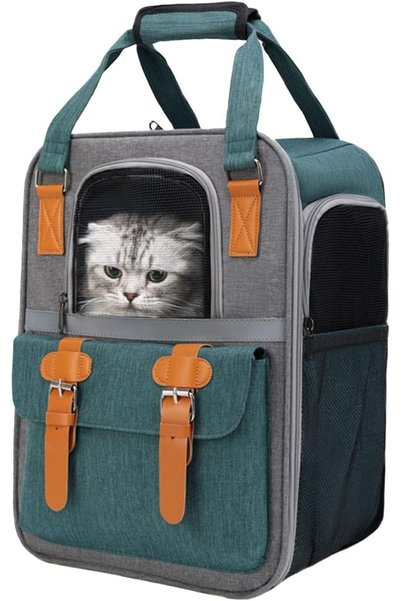 Generic Cat Carrier,Cat Soft-Sided Carrier bag for Cats,Pet Backpack with Thr...