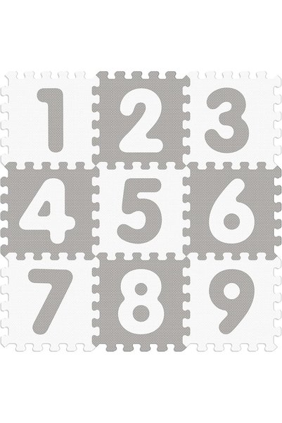 Generic حصيرة أحجية أبجدية مضادة للبكتيريا، 9 قطع، رمادية