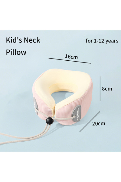 Choice Pink Kid's U-Shaped Memory Foam Neck Pillow for Naps Travel Slow Rebou...