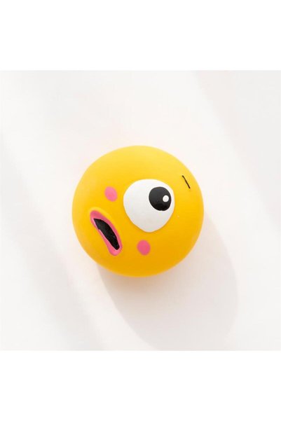 Choice yeollw Dog Chew Toy Squeaky Ball Toy Teeth Care Cartoon Big Eye Ball S...