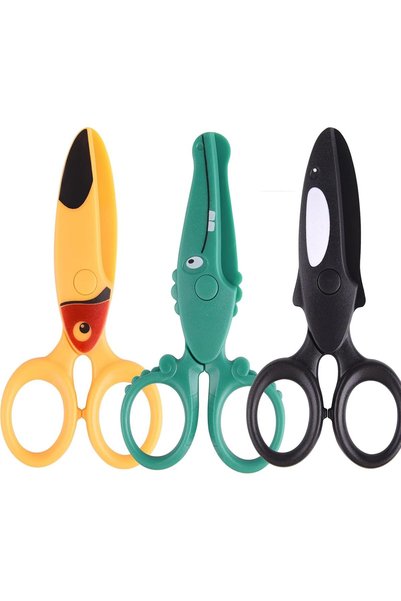 Generic Safety Scissors for Kids, Toddler Plastic Craft with Cute Animal Desi...