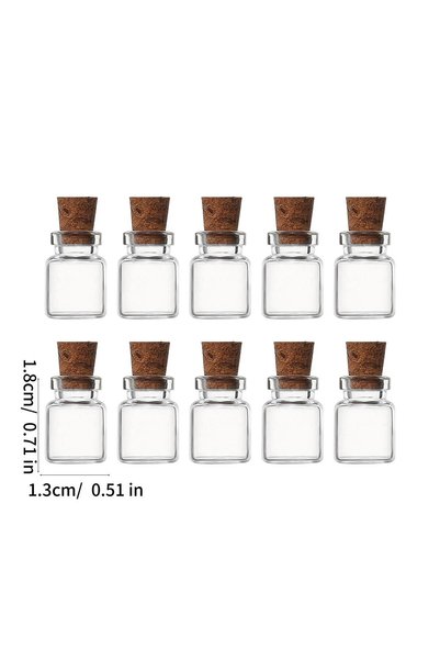 Choice 100PCS 13x18mm 100/10PCS Transparent Mini Glass Bottles Empty Cork Sto...