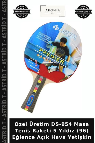Astrid T Özel Üretim DS-954 Masa Tenis Raketi 5 Yıldız (96) Eğlence Açık Hava Yetişkin