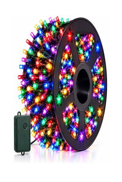 Att Instalatie Luminoasa de Craciun, Rola 20 m, Multicolor, 8 Jocuri de Lumin...