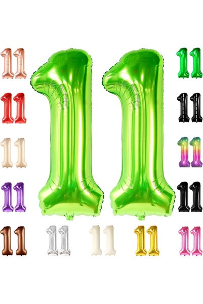 Generic كاتش أون، بالون رقم 11 باللون الأخضر الفاتح - كبير، 40 بوصة |   بالون...