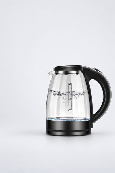 BLACK Fierbător electric pentru apă, Oprire automată, Recipient din sticlă, 2...