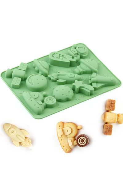 Choice SMT-Q25 Aerospace-themed silicone baking mold, made of food-grade sili...