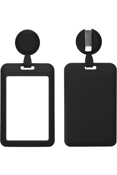 Generic 2 Set Heavy Duty Badge Holders with Retractable Badge Reel Clips, ID ...