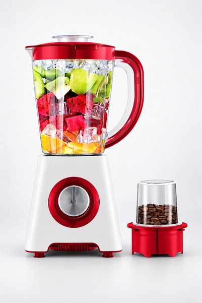 BLACK Blender electric BLACK, Lame din inox, Accesoriu râșniță, 1,6 L, 500 W
