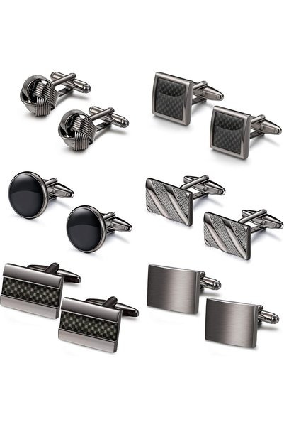 Generic 6 Pairs Classic Cufflinks Set for Men Wedding Business Valentines Day...