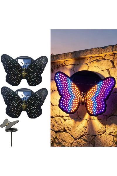 Choice 2PCS Solar Butterfly Wall Light Waterproof Hanging Fence Lamp Garden A...