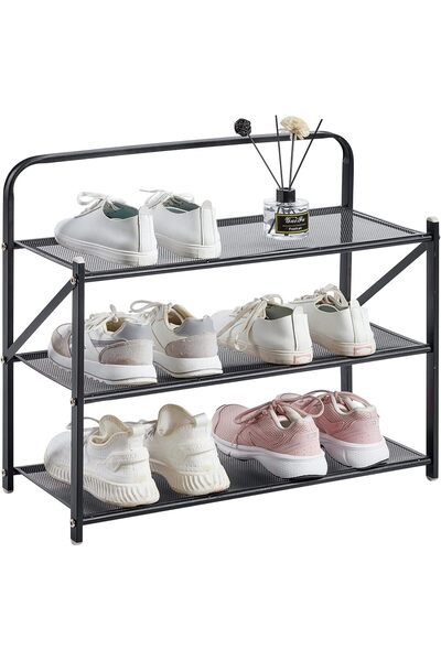 Generic Folding Shoe Rack -3 Layers- Lightweight Iron Construction Tiered Org...