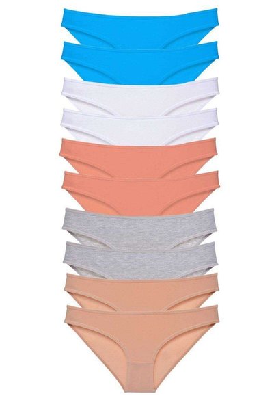 Mestore 10 Pieces Super Eco Set Lycra Women's Slip Ten Gray White Powder Blue
