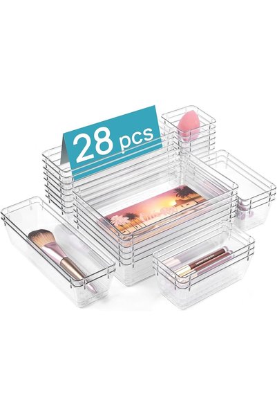 Generic 28 Piece Drawer Organizer,Clear Acrylic Drawer Divider for Makeup Kit...