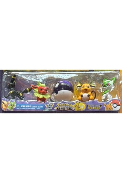 odjas Set 5 Piese Pokémon Unite – 4 Figurine Pokémon și Poké Ball, Personaje ...
