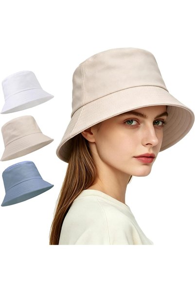 GENERAL 3 Packs Unisex Athletic Bucket Hat Solid Colors Sun Hat with UV Prote...