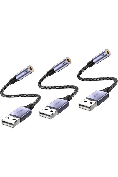 Generic USB to 3.5mm Jack Audio Adapter, Aux Cable With TRRS 4-Pole Mic-Suppo...