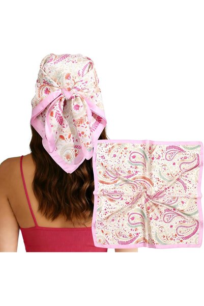 Generic Head Scarf for Women, Square Satin Hair Scarves, Silk Neck Scarf Bandana