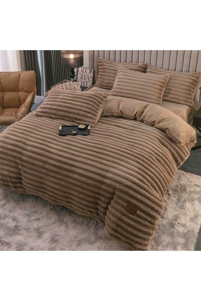 Talis Lenjerie cocolino cu elastic 180x200 Liny V13 Bej închis (Cocolino)